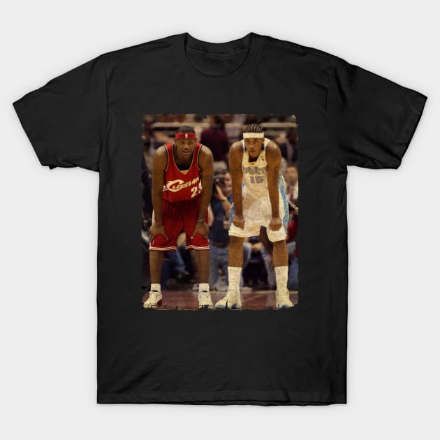 Lebron James vs Carmelo Anthony T-Shirt by Wendyshopart